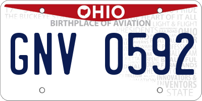 OH license plate GNV0592