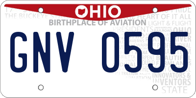 OH license plate GNV0595