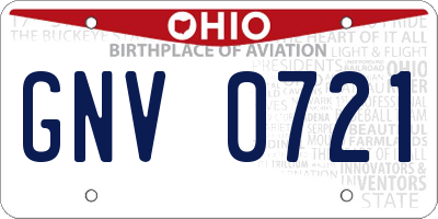OH license plate GNV0721