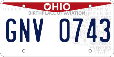 OH license plate GNV0743