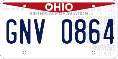 OH license plate GNV0864