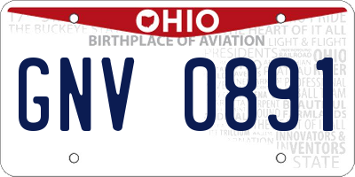 OH license plate GNV0891