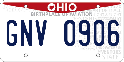 OH license plate GNV0906