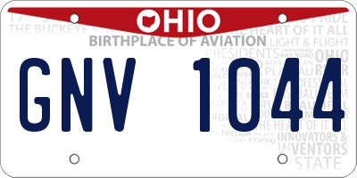 OH license plate GNV1044