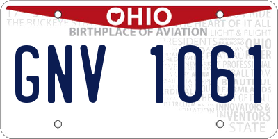 OH license plate GNV1061