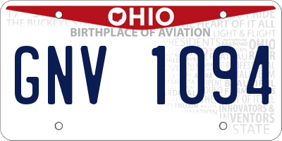 OH license plate GNV1094