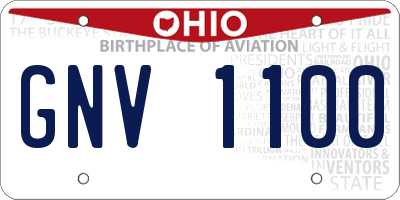 OH license plate GNV1100