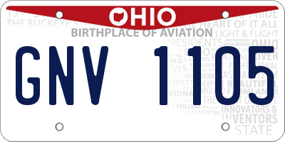 OH license plate GNV1105