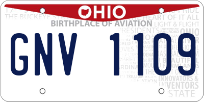 OH license plate GNV1109