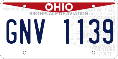 OH license plate GNV1139