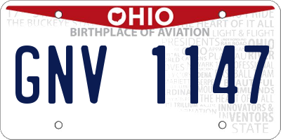OH license plate GNV1147
