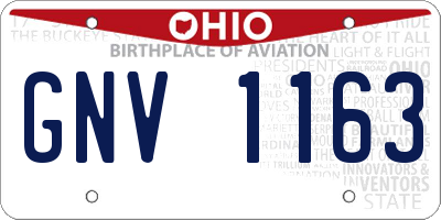 OH license plate GNV1163