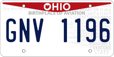 OH license plate GNV1196