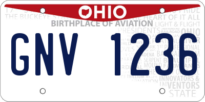 OH license plate GNV1236