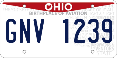 OH license plate GNV1239
