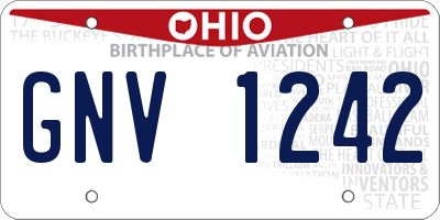 OH license plate GNV1242