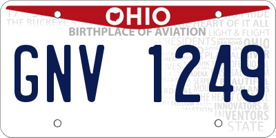 OH license plate GNV1249