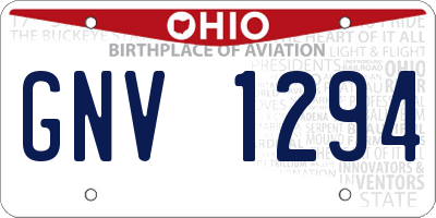 OH license plate GNV1294