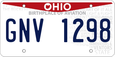 OH license plate GNV1298