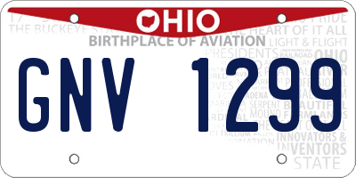 OH license plate GNV1299