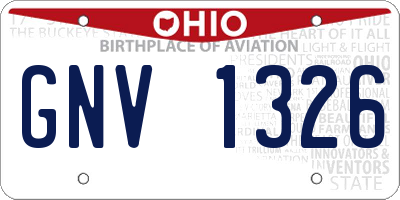 OH license plate GNV1326