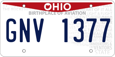 OH license plate GNV1377