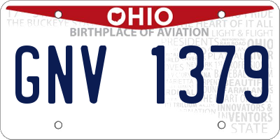 OH license plate GNV1379