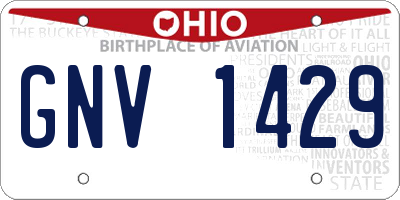 OH license plate GNV1429