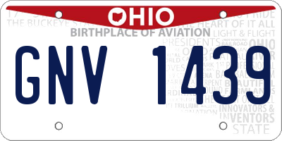OH license plate GNV1439