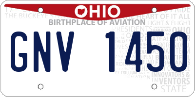 OH license plate GNV1450