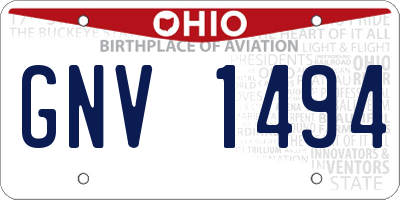 OH license plate GNV1494