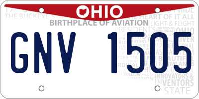 OH license plate GNV1505