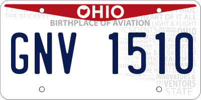 OH license plate GNV1510