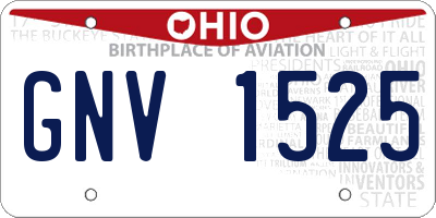 OH license plate GNV1525