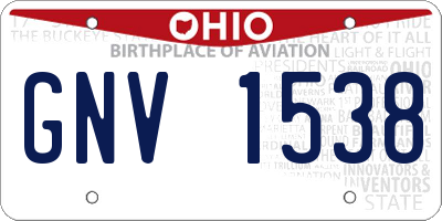 OH license plate GNV1538