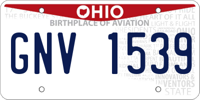 OH license plate GNV1539
