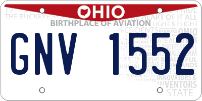 OH license plate GNV1552