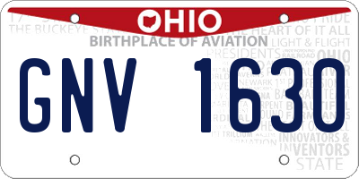 OH license plate GNV1630