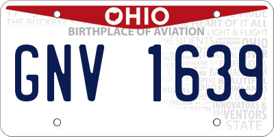OH license plate GNV1639