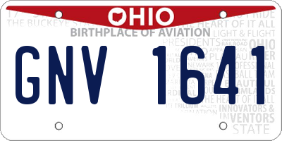 OH license plate GNV1641