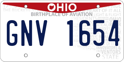 OH license plate GNV1654