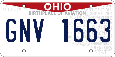 OH license plate GNV1663
