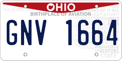 OH license plate GNV1664