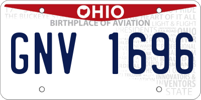 OH license plate GNV1696