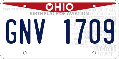 OH license plate GNV1709