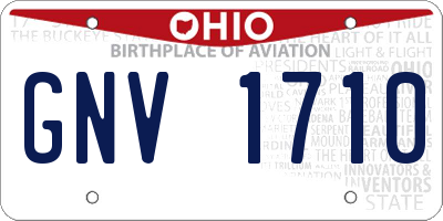 OH license plate GNV1710