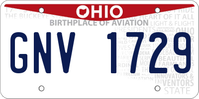 OH license plate GNV1729