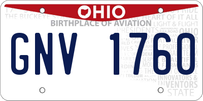 OH license plate GNV1760