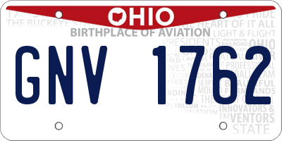 OH license plate GNV1762