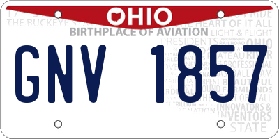 OH license plate GNV1857